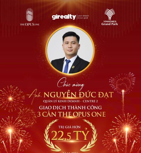 GIREALTY bùng nổ giao dịch căn hộ THE OPUS ONE trong ngày đầu mở bán