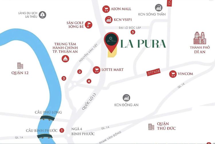 Bản đồ vị trí dự án La Pura Thuận An